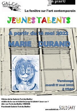 Exposition 'Test à p(art) Jeunes talents" : Marie Durand
