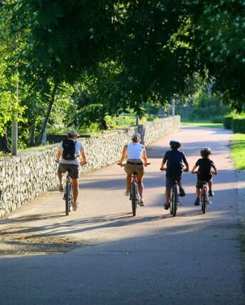 Famille à vélo sur la ViaRhôna